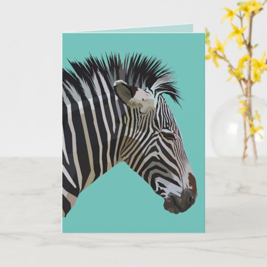 CARTE D'ANNIVERSAIRE ZEBRA (Fleur jaune)