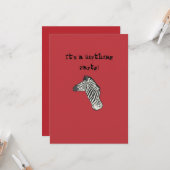 Carte d'anniversaire Zebra (Devant/Arrière en situation)