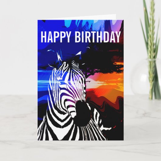 Carte d'anniversaire Zebra Dreams (Devant)