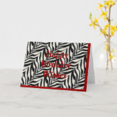 carte d'anniversaire zebra imprimer - personnalise (Fleur jaune)