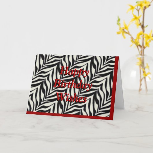 carte d'anniversaire zebra imprimer - personnalise (Fleur jaune)