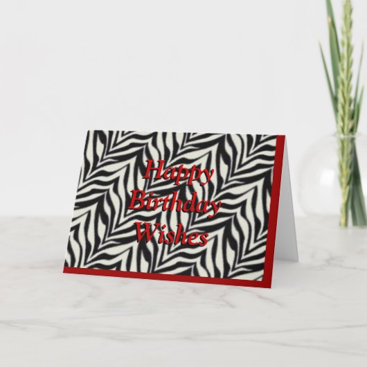 carte d'anniversaire zebra imprimer - personnalise (Devant)