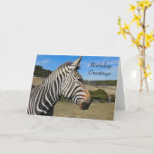 Carte d'anniversaire Zebra Portrait de Hartmann (Fleur jaune)