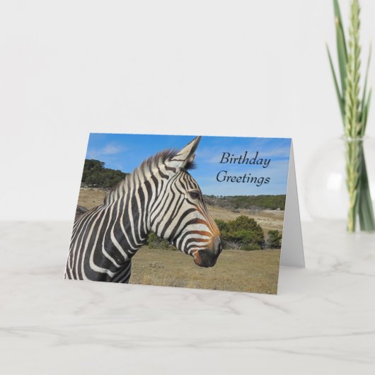 Carte d'anniversaire Zebra Portrait de Hartmann (Devant)