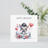 Carte d'anniversaire Zèbre Avion (Debout devant)