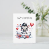 Carte d'anniversaire Zèbre Avion (Debout devant)