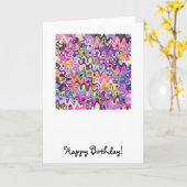 Carte d'anniversaire Zig-Zag Wave Squiggles (Fleur jaune)