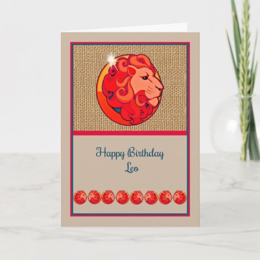 Carte d'anniversaire Zodiac pour Leo (Devant)