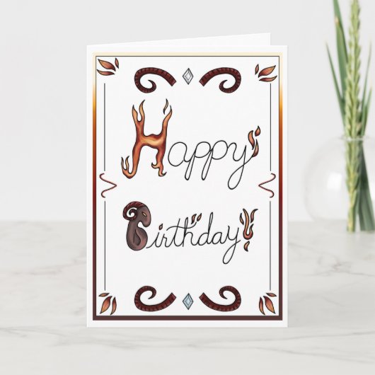 Carte d'anniversaire Zodiaque Bélier (Devant)