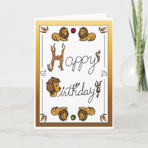 Carte d'anniversaire zodiaque Lion