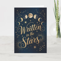 Carte d'anniversaire Zodiaque Or et Nuit Céleste d