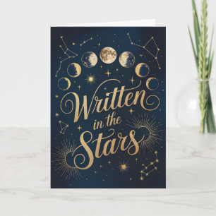 Carte d'anniversaire Zodiaque Or et Nuit Céleste d