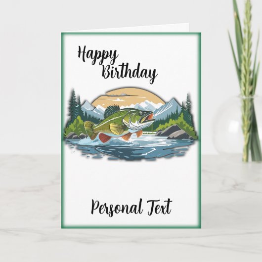 Carte d'annonce à thème pêche Carte d'anniversaire (Devant)