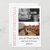 Carte d'annonce bébé rose gold, plus on est de fou (Devant / Derrière)