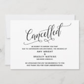 Carte d'annonce d'annulation de mariage élégante (Devant)
