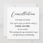 Carte d'annonce d'annulation de mariage personnali (Devant)
