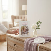 Carte d'annonce d'arrivée de bébé fille avec photo