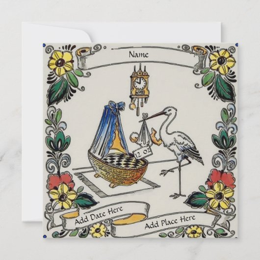 Carte d'annonce de bébé (Devant)