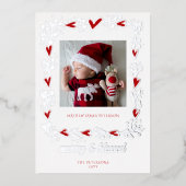 Carte d'annonce de bébé pour les fêtes de fin d'an (Recto)