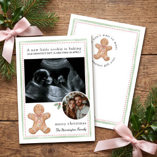 Carte d'annonce de bébé pour les fêtes de Noël au