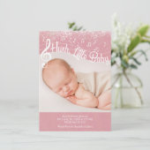 Carte d'annonce de bébé tout doux (Debout devant)