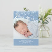 Carte d'annonce de bébé tout doux (Debout devant)