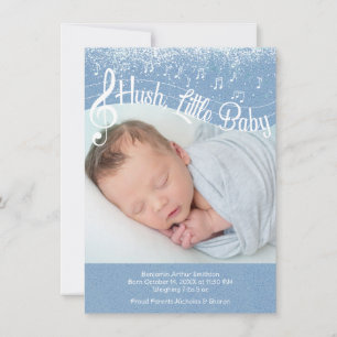 Carte d'annonce de bébé tout doux