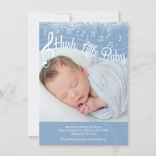 Carte d'annonce de bébé tout doux (Devant)