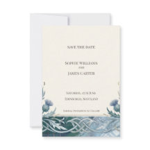 Carte d'annonce de date de mariage Dark Teal Celti