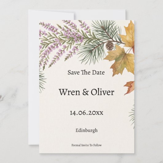 Carte d'annonce de date de mariage en style celtiq (Devant)