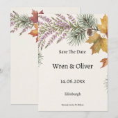 Carte d'annonce de date de mariage en style celtiq (Devant / Derrière)