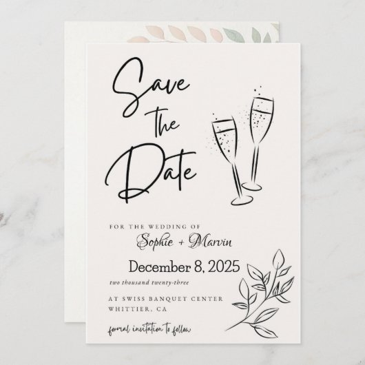 Carte d'annonce de date de sauvegarde de script él (Devant / Derrière)