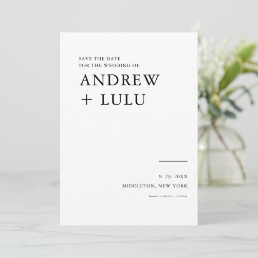 Carte d'annonce de date de sauvegarde d'écriture é (Debout devant)