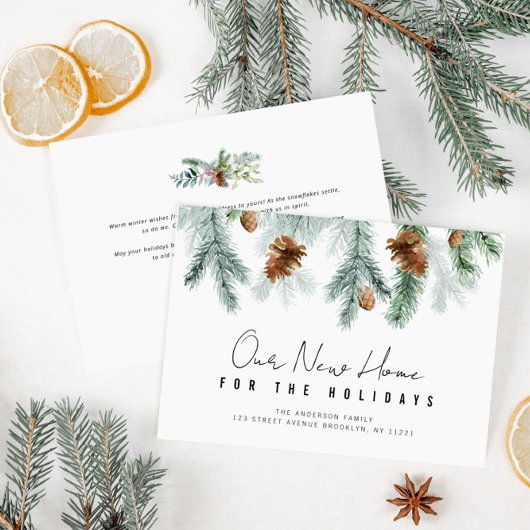 carte d'annonce de déménagement avec verdure pour 