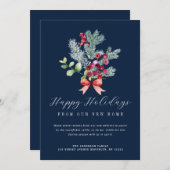 carte d'annonce de déménagement bleu marine pour f (Devant / Derrière)