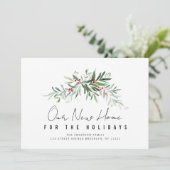 carte d'annonce de déménagement de verdure de fête (Debout devant)