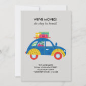 Carte d'annonce de déménagement de voiture colorée (Devant)