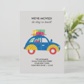 Carte d'annonce de déménagement de voiture colorée (Debout devant)