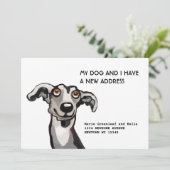 Carte d'annonce de déménagement de Whippet et moi (Debout devant)