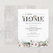 Carte d'annonce de déménagement floral 'Budget, no (Devant / Derrière)