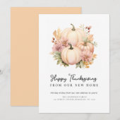 Carte d'annonce de déménagement pour Thanksgiving (Devant / Derrière)