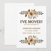 Carte d'annonce de déménagement Watercolor Flora (Devant / Derrière)