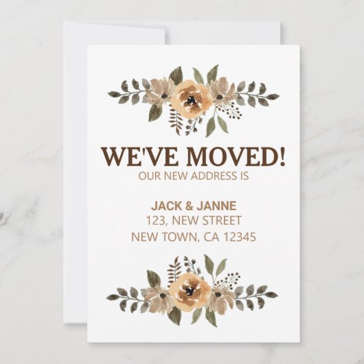 Carte d'annonce de déplacement de la flore botaniq (Devant)