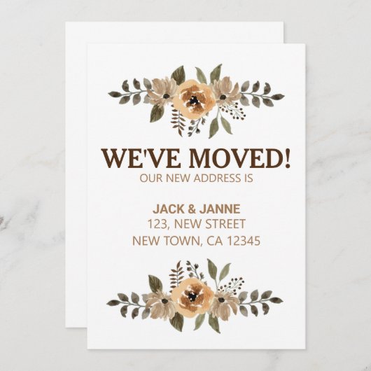 Carte d'annonce de déplacement de la flore botaniq (Devant / Derrière)