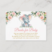 Carte d'annonce de douche éléphant floral rose (Devant)