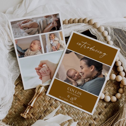 Carte d'annonce de faire-part de bébé avec collage
