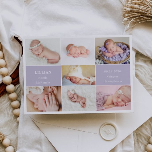 Carte d'annonce de faire-part de naissance bébé vi