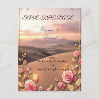 Carte d'annonce de faire-part rose poudré