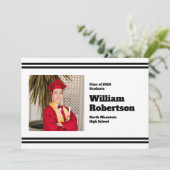 Carte d'annonce de fête de fin d'études Simple Str (Debout devant)