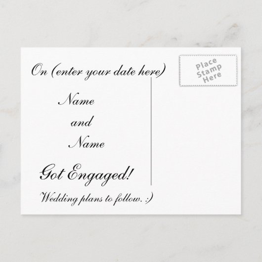 Carte d'annonce de fiançailles (Dos)